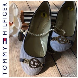 NWT 9M Tommy Hilfiger Nautical Stripe Ballet Flats